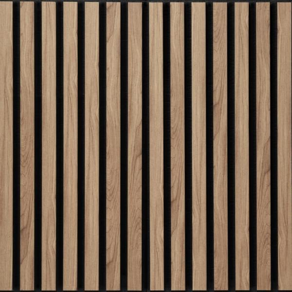Wallsupply UltrAcoustic Eco Tile Wood Effect Recycled Felt & EPS Acoustic Slat Wall 58 x 29cm Panels, 6pcs 1.01m², Walnut