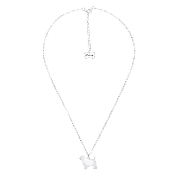 Mylee London Norfolk Terrier Silhouette Silver Necklace - Personalised