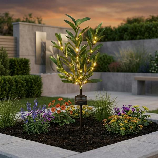 Garden Greatness Olive Tree Solar Garden Stake Lights