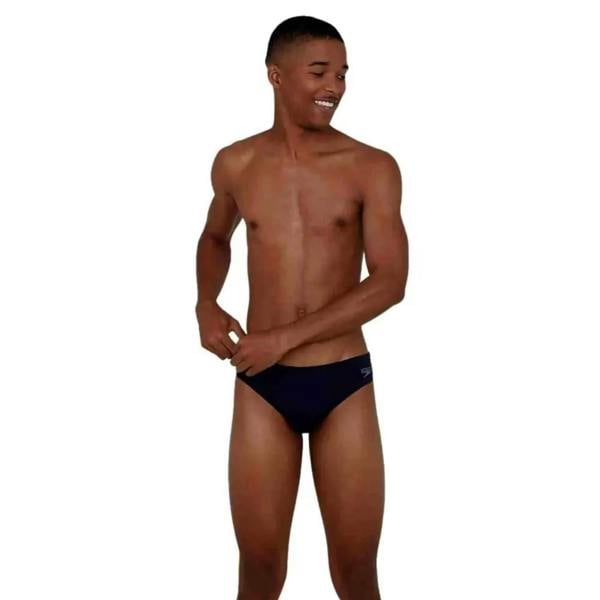 Speedo Endurance Plus 7cm navy blue sportsbrief with texture and logo