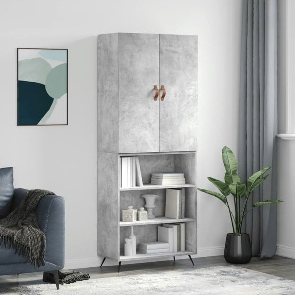 Berkfield Highboard Concrete Grey 69.5x34x180 cm Engineered Wood