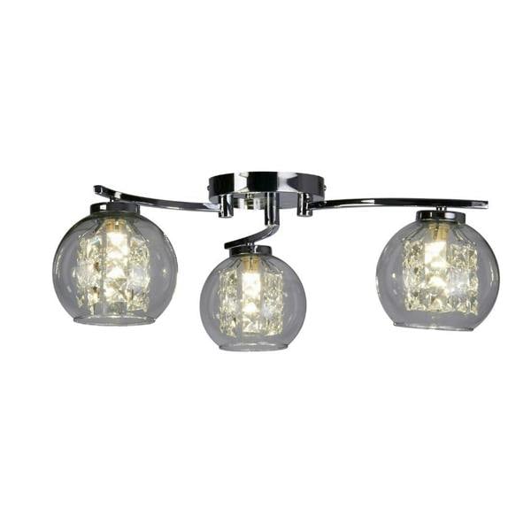 Pagazzi Lighting Plaza 3 Light Chrome & Glass Flush Ceiling Light