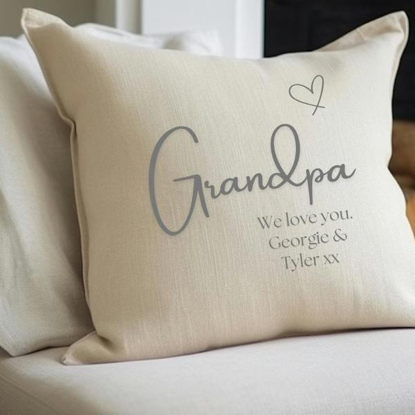 Personalised Grandpa-Grandad Cushion, Add Your Own Message Gift