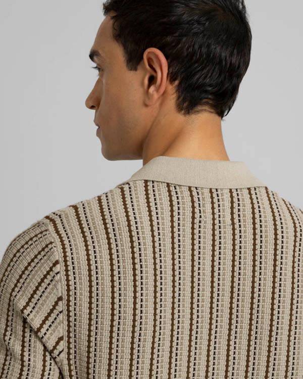 Steel & Jelly Bow - Stripe Knitted Polo Shirt