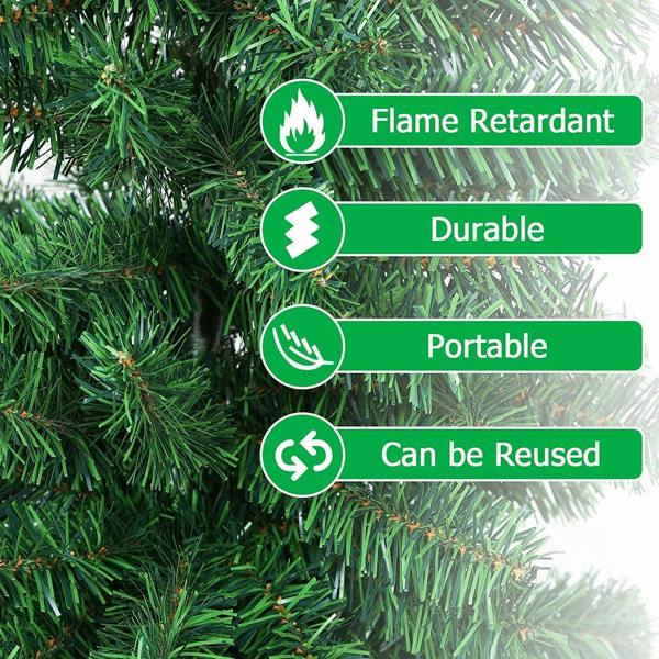 2ft to 6ft Artificial Canadian Pine Christmas Tree in Green PVC, Indoor and Covered Outdoor Use image 9