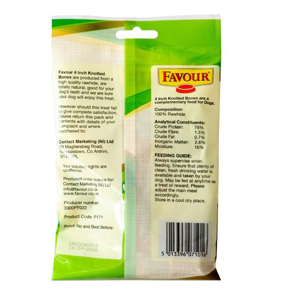 Favour 4 Inch Knotted Bone Two Pack Dog Chews