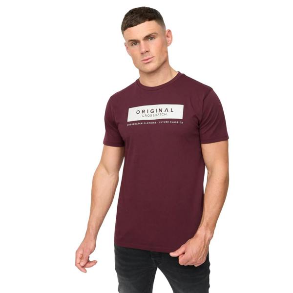 Crosshatch Mens Jamstate T-Shirt - Rum Raisin - 