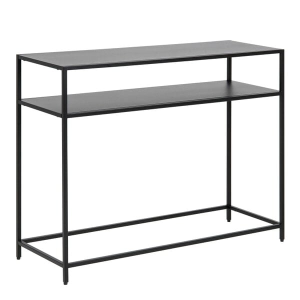 Wyld Haus Graz Matt Black Metal Open Shelf Console Table