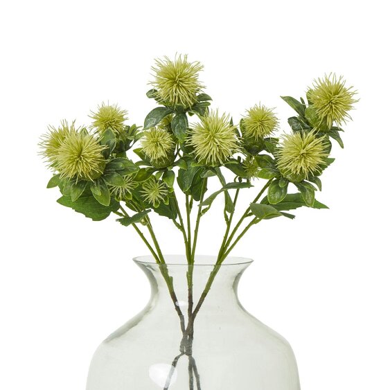 Wyld Haus Set of 3 Artificial Flowers Green Safflower Sprays