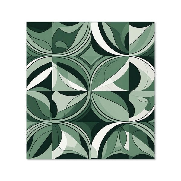 Warren Reed - Designer Geometric Green Black Kitchen Splashback