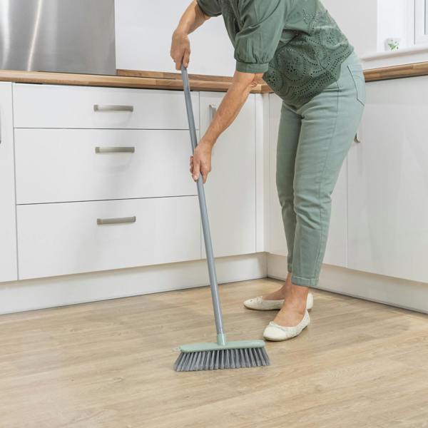 JVL Angled Sweeping Brush With Soft Bristles - Grey