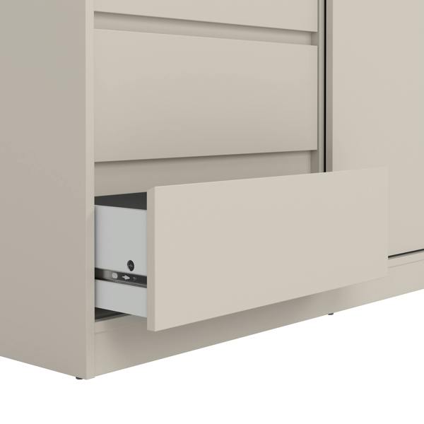 Furniture To Go Naia Wardrobe with 1 Sliding Door 1 Std Door & 3 Drawers in Cashmere