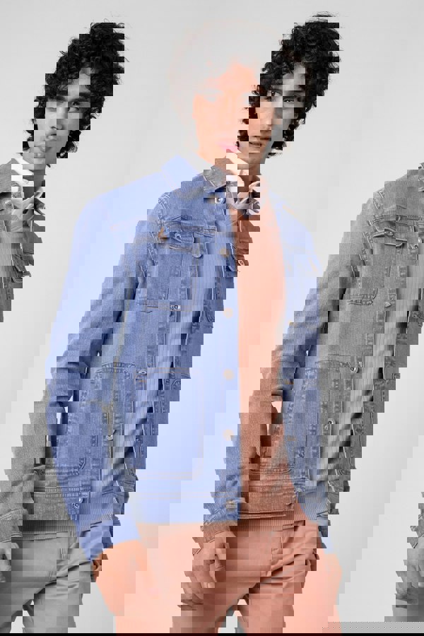 ENORSIA Mens Classic Blue Denim Jacket