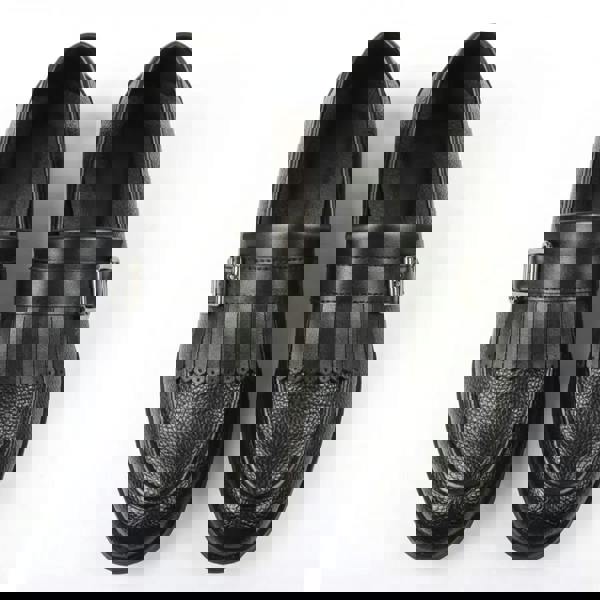 Dolcetto Men’s Fringe Monk Strap Slip-On Loafers