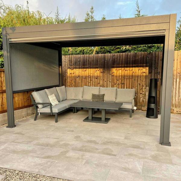 Ocean Designs Tivoli 4m x 3.6m Grey Frame Free Standing Pergola