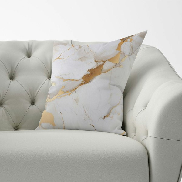 Warren Reed White Marble With Gold Cushions