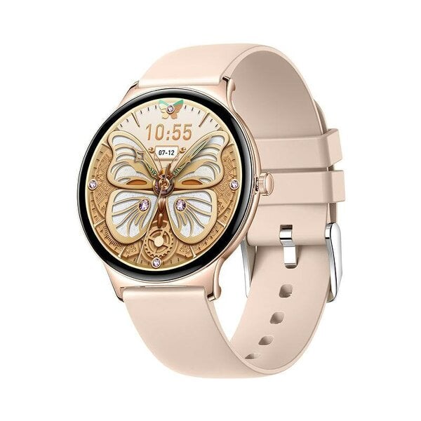 Karen M Women's Smartwatch Ultra Thin 1.43" AMOLED Display, Bluetooth Calls, Heart Rate, Sleep & Fitness Tracker - Gold