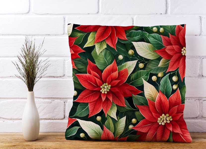 Warren Reed Poinsetta Watercolour Cushions