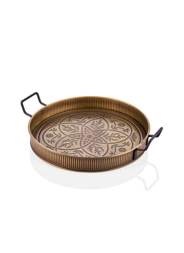 Rozi Gold Round Serving Tray