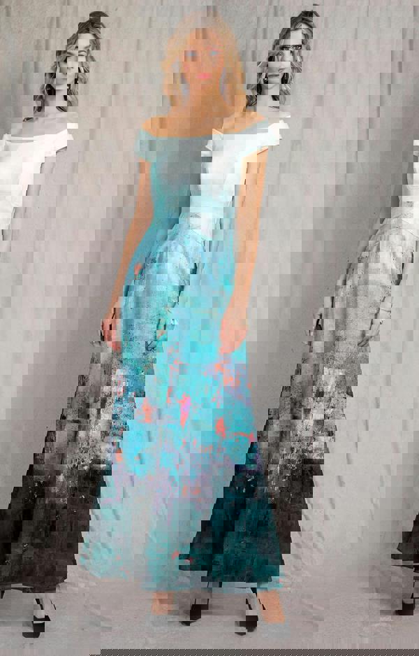 Alie Street London Jasmine Off The Shoulder Gown - Aquatic Ombre