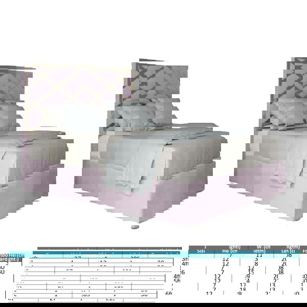 Casa Magna Mayfair Upholstered Soft Velvet Metal Bed Frame - Pink