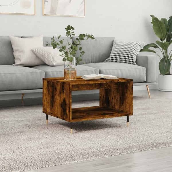 Berkfield Coffee Table Smoked Oak 60x50x40 cm Engineered Wood