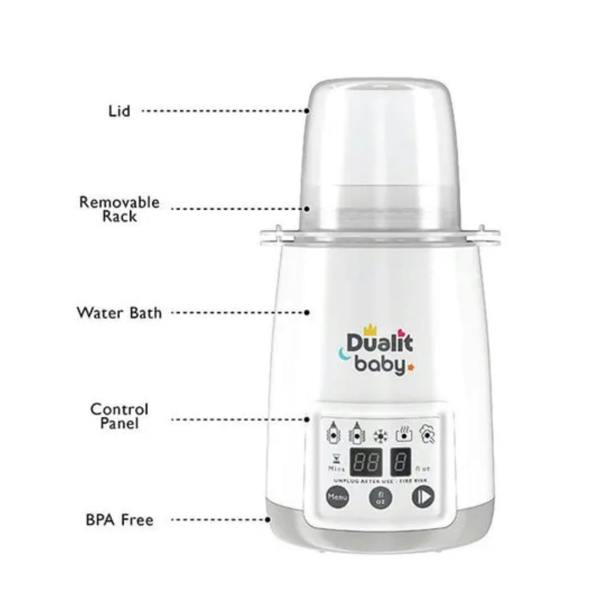 Dualit Baby Range Single Bottle Warmer White and Grey