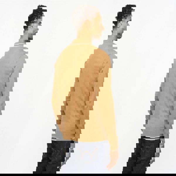 Gabicci V55GM09 Mens Lineker Long Sleeve Knitted Three Button Polo Gabicci Vintage - NUTMEG