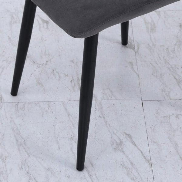 Set of 4 Curved Frosted Velvet Dining Chairs Dining Chairs Living and Home