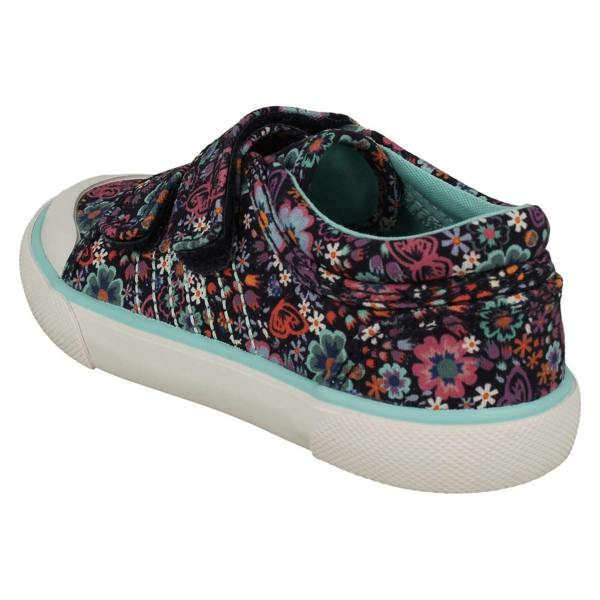 Start-rite Girls Startrite Machine Washable Floral Detailed Canvas Shoe Garden