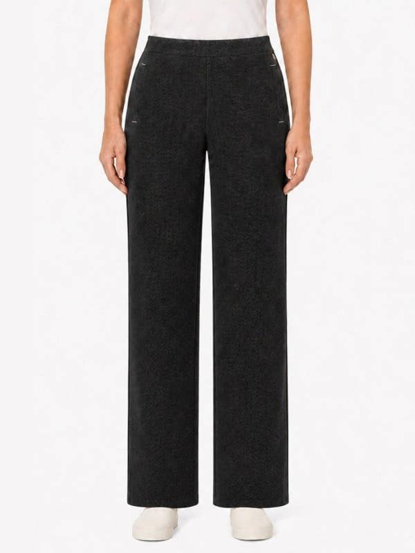 PennyPlain Wide Leg Tweedy Treggings - Charcoal