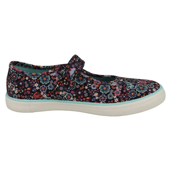 Start-rite Girls Startrite Floral Detailed Mary Jane Canvas Shoes Busy Lizzy