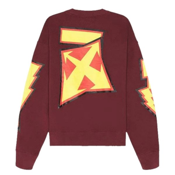 Off-White Thunder Stable Skate Fit Crewneck Burgundy Sweatshirt XXL