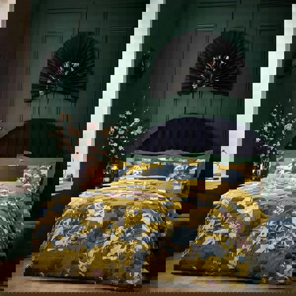 Wylder Tropics Kushiro Exotic Sateen Duvet Cover Set - Olive