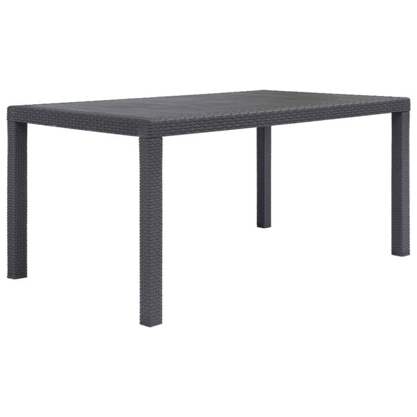 Berkfield Garden Table Brown 150x90x72 cm Plastic Rattan Look