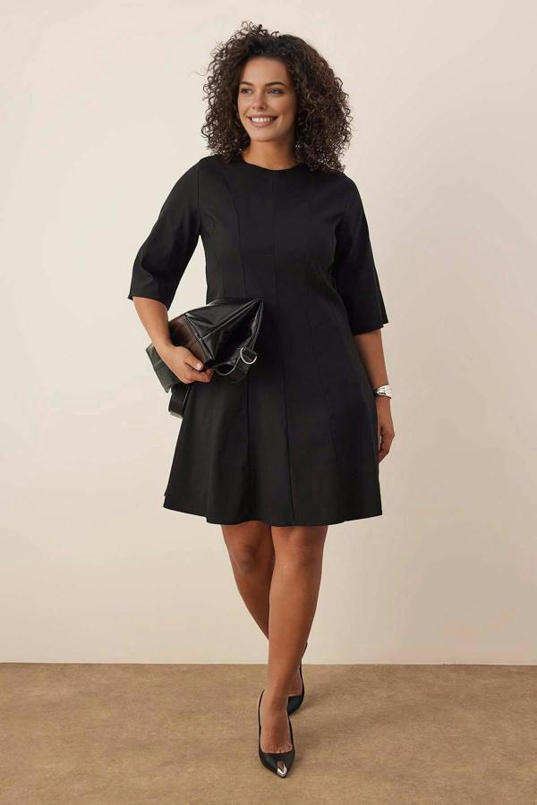 WOVCOR Truvakar Sleeve Mini Woven Plus Size Dress