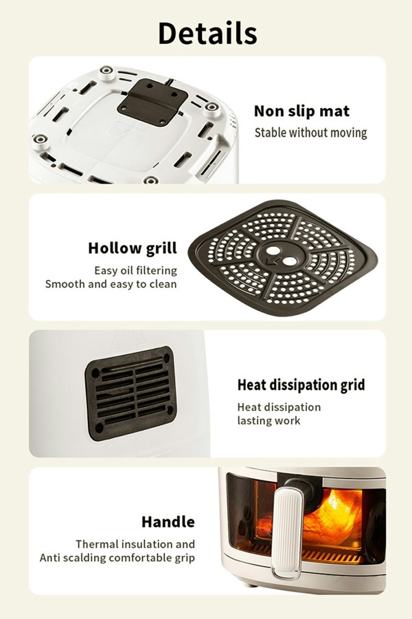 Living and Home 8L Digital Air Fryer with Visible Window