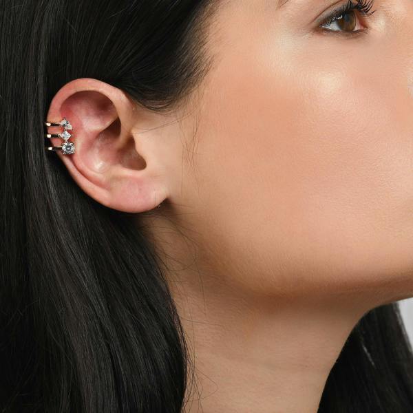 Ear Cuffs with Cubic Zirconia Stones - namana.london