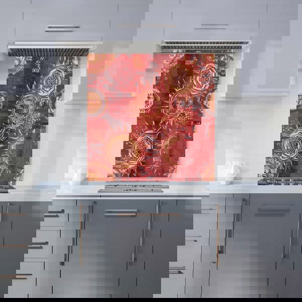 Warren Reed - Designer Abstract Red Moon and Sun Kitchen Splashback