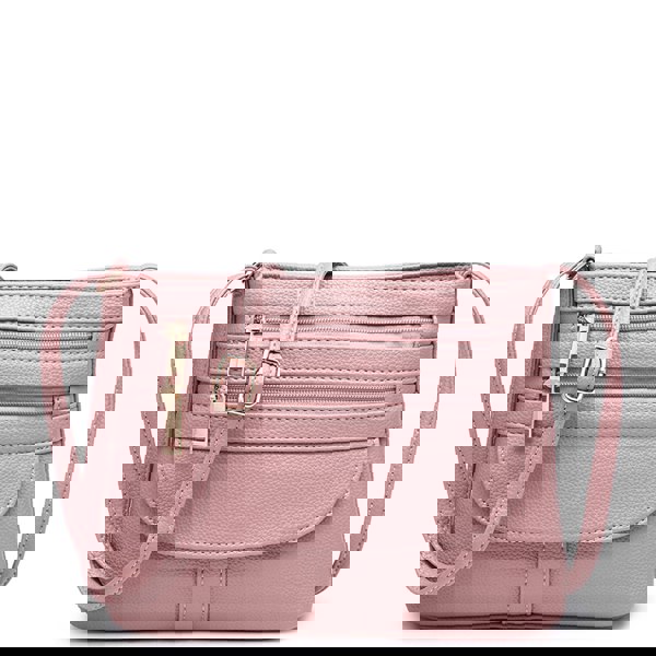 Kitise Small Slim Crossbody Messenger Bag Multilayer Zip Purse