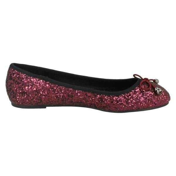 Spot On Ladies Spot On Glitter Ballerinas