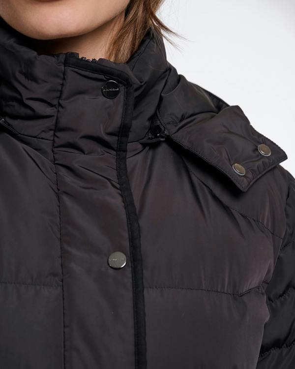 Rino & Pelle Nusa Womens Padded Coat With Detachable Hood - Black | CHO | Designer Womens Padded Coat