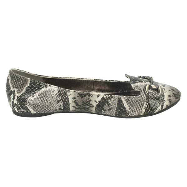 Spot On Ladies Spot On Flat Snake Print Ballerina