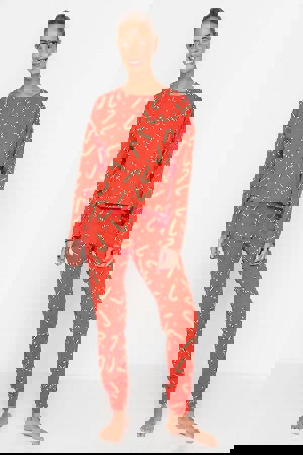 WOVCOR 2-Piece 100% Cotton Christmas Themed Knit Pajama Set