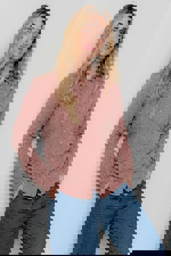 Lily & Me Patsy Textured Jacquard Shirt Antique Rose