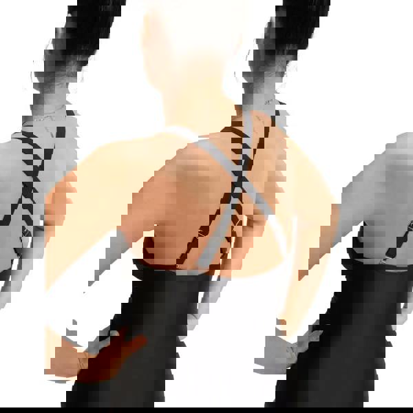 Black Speedo shaping v neck swimsuit with adjustable straps