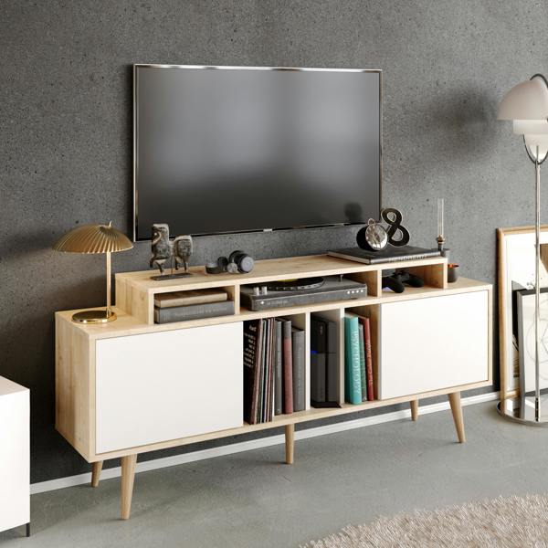 Decorotika Char Modern Tv Stand TV Cabinet for TV's up to 72"