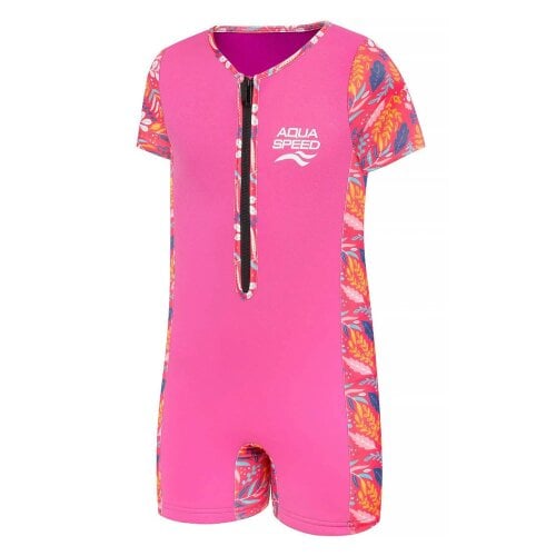 Aqua Speed Girls Neosplash Pink Flexible 2mm Neoprene Wetsuit with UPF 50+ for Swimming