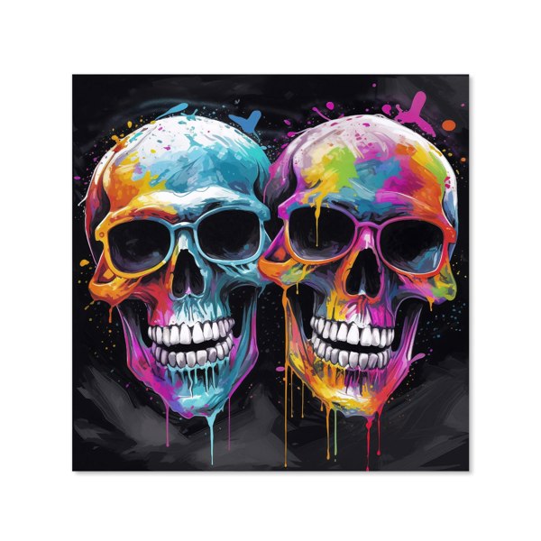 Warren Reed - Designer Splashart Happy Skeletons In Glasses Kitchen Splashback