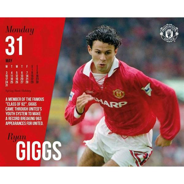 Manchester United FC, Hall of Fame Desk Calendar 2027, Desk Calendars, Day To View, Sports, Gift